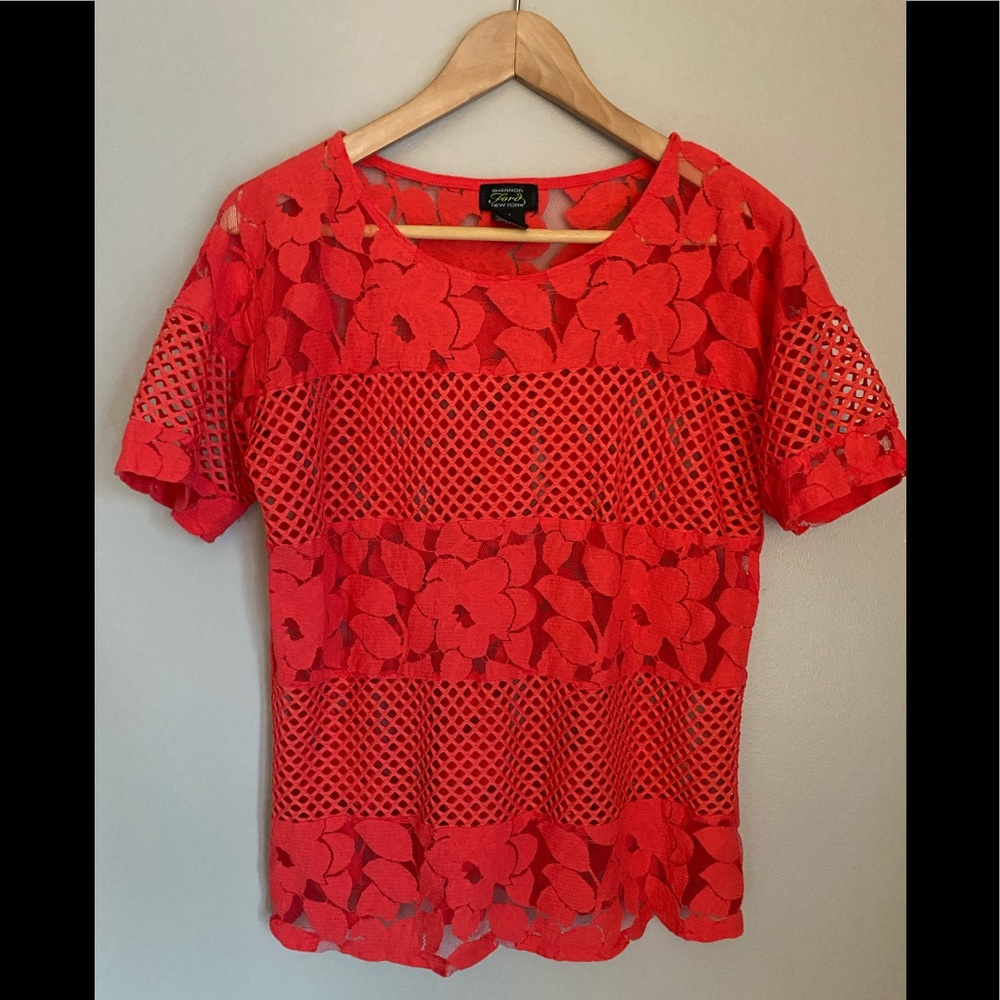 NWOT Shannon Ford NY gorgeous coral top